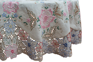 Madeira Embroidered tablecloth, linen