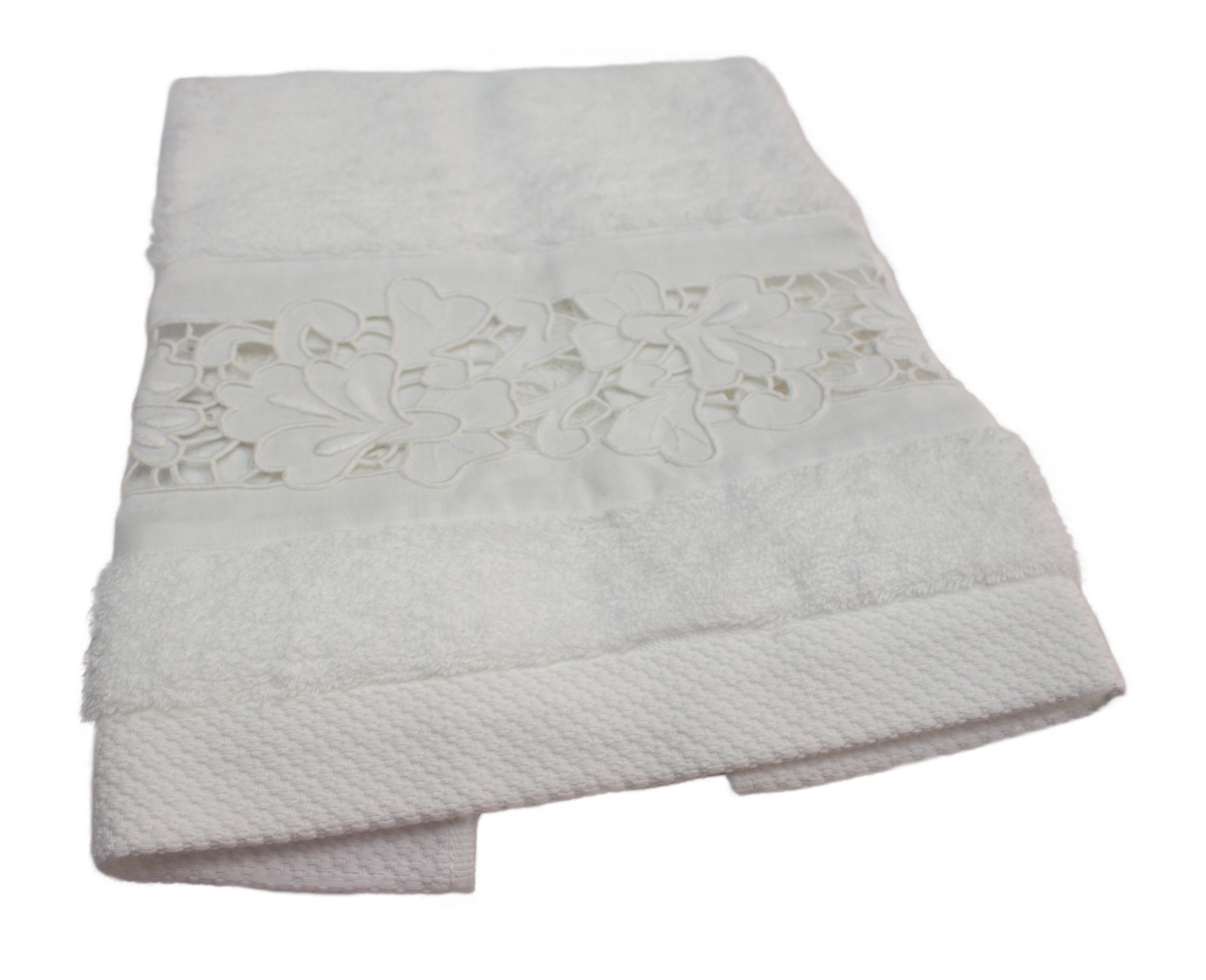 Premium Turkish cotton bath towel with handmade Madeira Embroidery